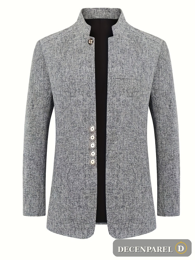 Decenparel Slim Stand Collar Blazer